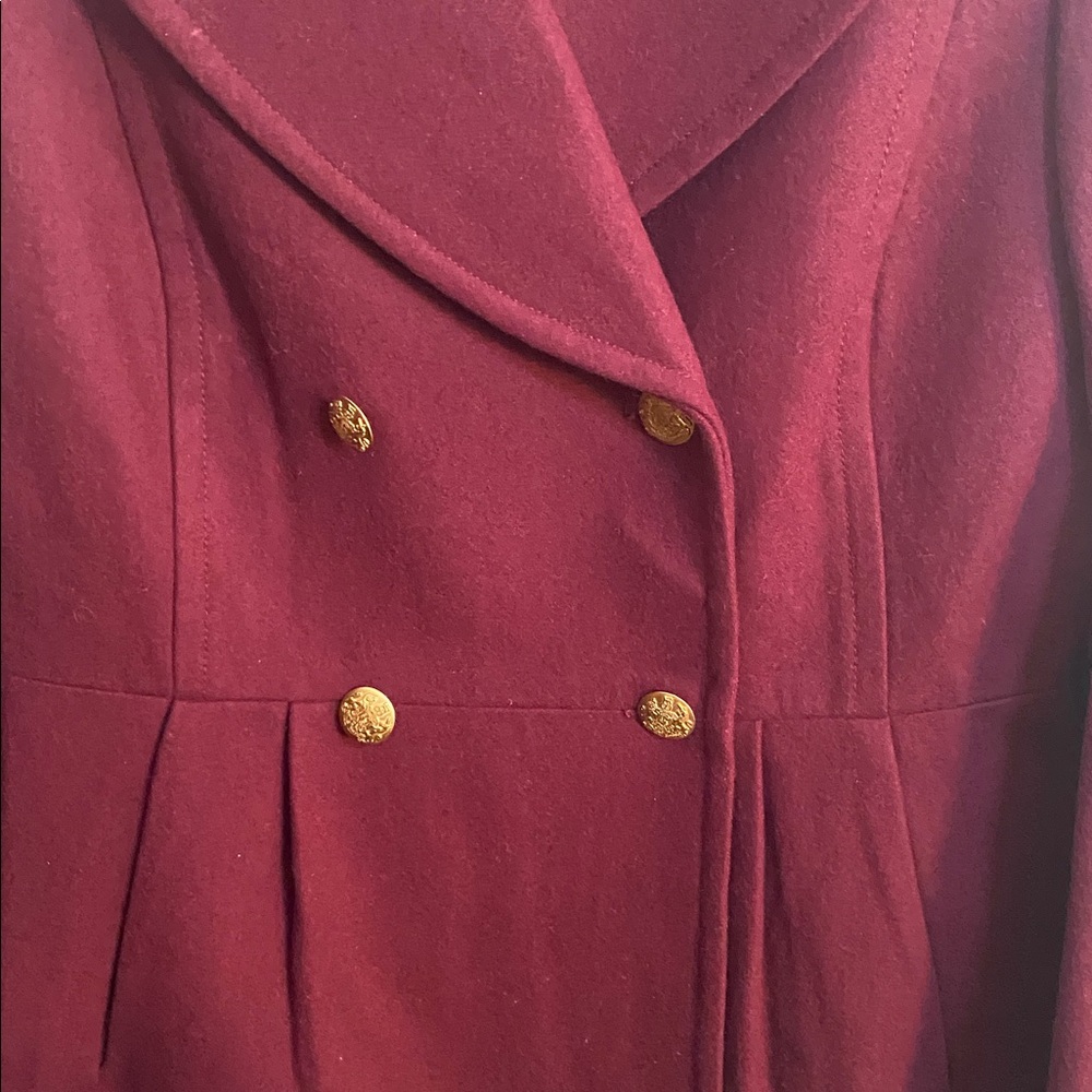 JCREW Double Breast Elegant Maroon Pea Coat - Picture 5 of 6
